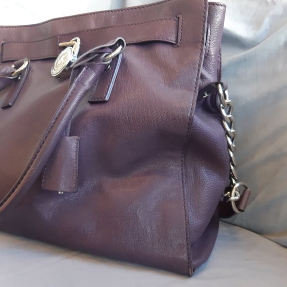 Michael Kors Purple Large Hamilton Satchel - Picture 3 of 4